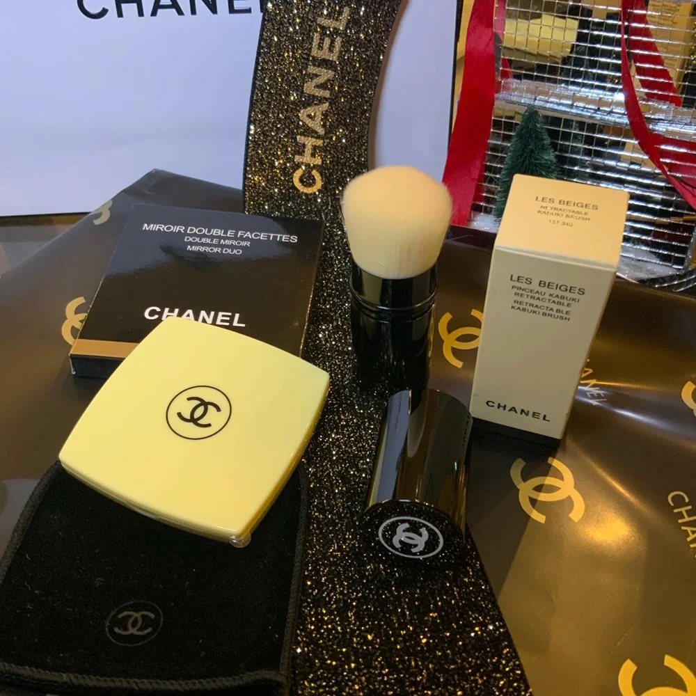 Chanel Compact Mirror W/Retractable Brush